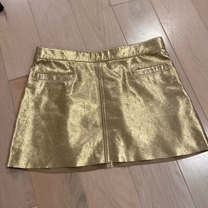 Bonpoint genuine lamb pure soft stretch leather pockets mini skirt